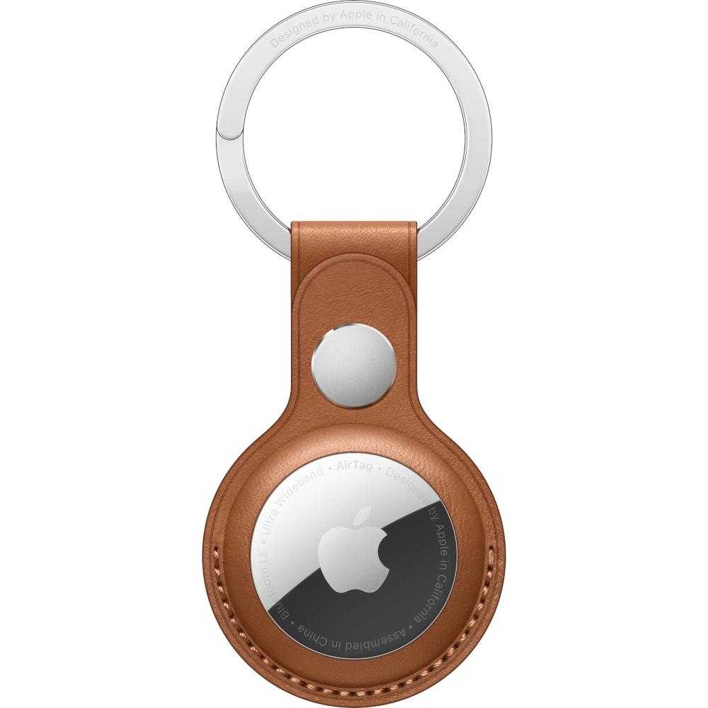 Apple AirTag Leather Key Ring, Saddle Brown Apple AirTag Leather Key Ring, Saddle Brown