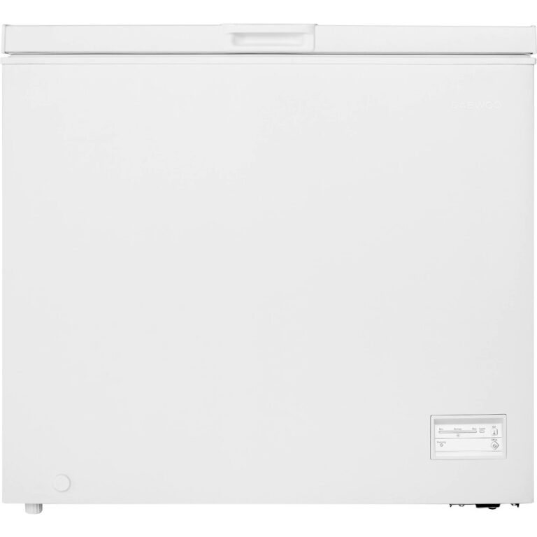 Lada frigorifica Daewoo FF-384HEW, 246l, Control electronic, Indicator LED, Functie Super Freeze, Rotite pentru transport, Zgomot redus 40 dB, Clasa E, H 84.5 cm, Alb