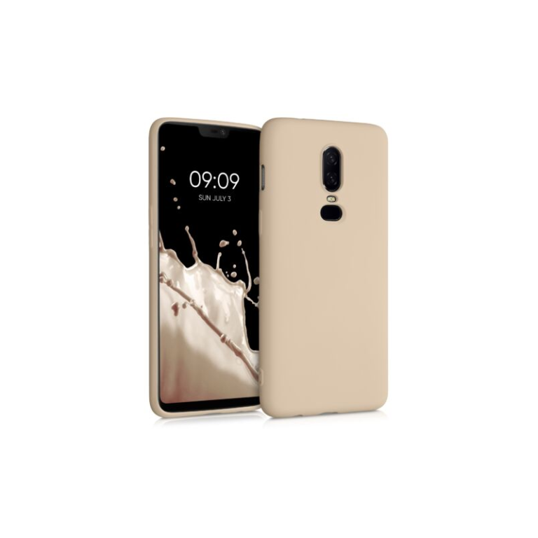 Husa pentru OnePlus 6, Silicon, Crem, 55346.10