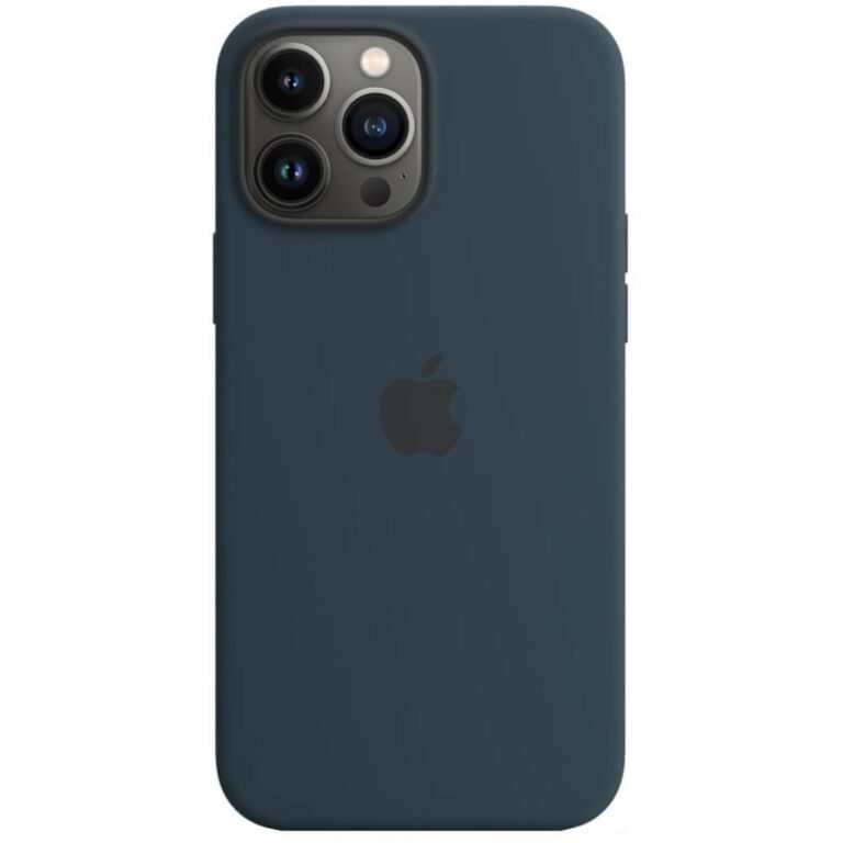 Husa de protectie Apple Silicone Case with MagSafe pentru iPhone 13 Pro Max, Abyss Blue