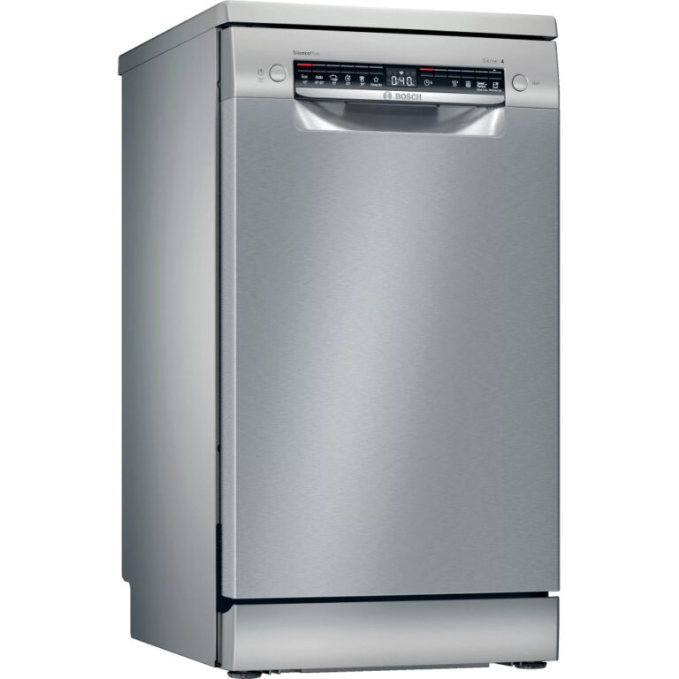 Masina de spalat vase slim Bosch SRS4HMI61E, 10 seturi, 6 programe, Sistem AquaStop, EcoSilence Drive, DosageAssist, AquaSensor, Extra uscare, Clasa E