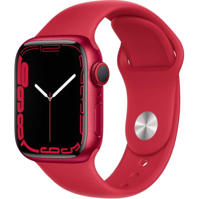 Apple Watch Series 7 GPS + Cellular, 41mm, (PRODUCT)RED Aluminium Case, (PRODUCT)RED Sport Band