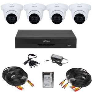 Sistem supraveghere analog Dahua 4 camere, 2MP, IR 30m, microfon, DVR 4 canale, HDCVI, IP, H.265+, HDD 500 GB, accesorii montaj Sistem supraveghere analog Dahua 4 camere, 2MP, IR 30m, microfon, DVR 4 canale, HDCVI, IP, H.265+, HDD 500 GB, accesorii montaj