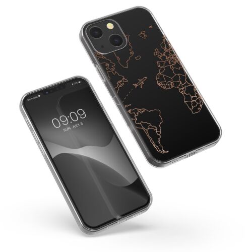 Husa Kwmobile pentru Apple iPhone 13, Silicon, Transparent/Rose Gold, 57143.02