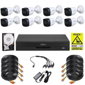 Sistem supraveghere complet Dahua, Functii inteligente, 8 camere 2MP Full HD, Infrarosu 30m, DVR WizSense 8 canale, HDD 1TB, Accesorii montaj Sistem supraveghere complet Dahua, Functii inteligente, 8 camere 2MP Full HD, Infrarosu 30m, DVR WizSense 8 canale, HDD 1TB, Accesorii montaj