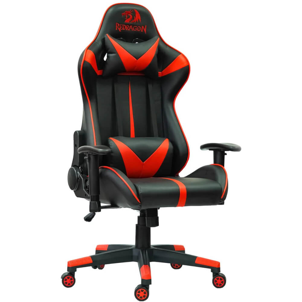 Scaun gaming Redragon Rampage, Piele sintetica, Inaltime ajustabila, Negru/Rosu Scaun gaming Redragon Rampage, Piele sintetica, Inaltime ajustabila, Negru/Rosu