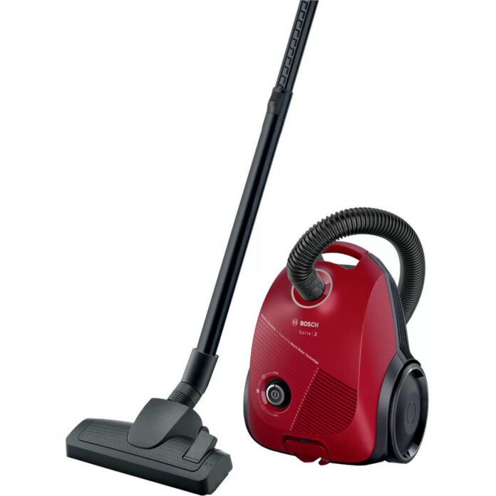 Aspirator cu sac Bosch Serie 2 BGBS2RD1H, 3.5L, 600 W, Filtru igienic, Tub telescopic, 26.7 kWh/an, Variator de putere, Perie tapiterie, Rosu