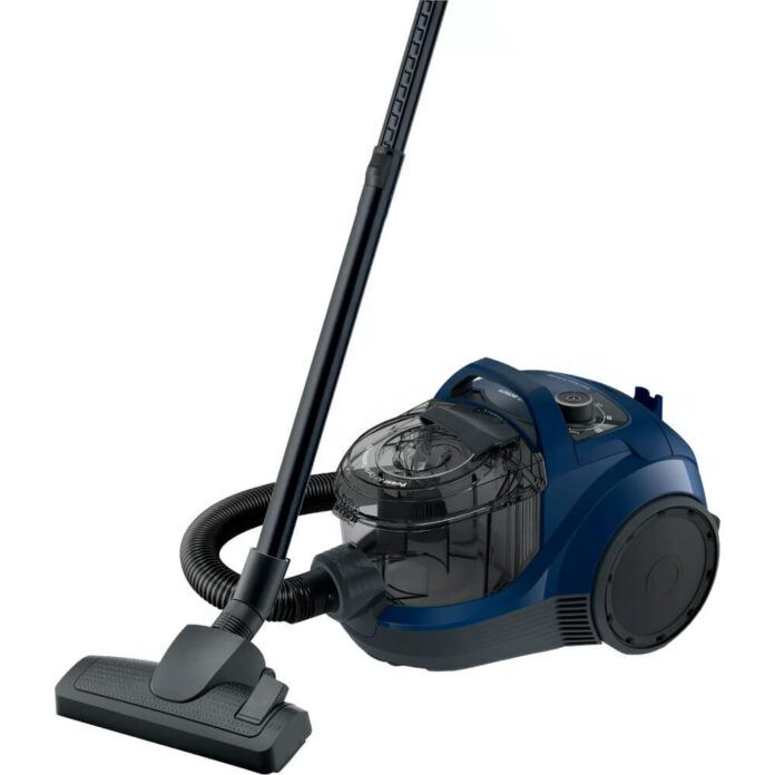 Aspirator fara sac Serie 4 Bosch BGS21X320, 550 W, 2 L, 76 dB, Filtru HEPA 13, Tehnologie Power AirCycle, Maner ergonomic, Tub telescopic, 25.8 kWh/an, Albastru inchis