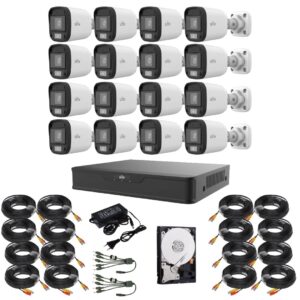 Sistem supraveghere Uniview, 16 camere 5MP, Lumina Alba 20m, DVR 16 canale, Accesorii montaj incluse Sistem supraveghere Uniview, 16 camere 5MP, Lumina Alba 20m, DVR 16 canale, Accesorii montaj incluse