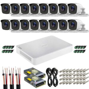 Sistem supraveghere complet Hikvision Hilook pentru exterior, 16 camere, 2MP, Infrarosu 20m, DVR, Accesorii pentru montaj, Vizualizare de pe mobil Sistem supraveghere complet Hikvision Hilook pentru exterior, 16 camere, 2MP, Infrarosu 20m, DVR, Accesorii pentru montaj, Vizualizare de pe mobil