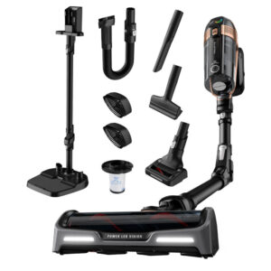 Aspirator vertical Rowenta X-Force Flex 15.60 RH99F1WO, 520W, 230 air watts, autonomie pana la 80 min, recipient praf 0.9L, functie boost, tehnologie flex, iluminare LED, display control, accesorii animal care, statie incarcare, negru & maro Aspirator vertical Rowenta X-Force Flex 15.60 RH99F1WO, 520W, 230 air watts, autonomie pana la 80 min, recipient praf 0.9L, functie boost, tehnologie flex, iluminare LED, display control, accesorii animal care, statie incarcare, negru & maro