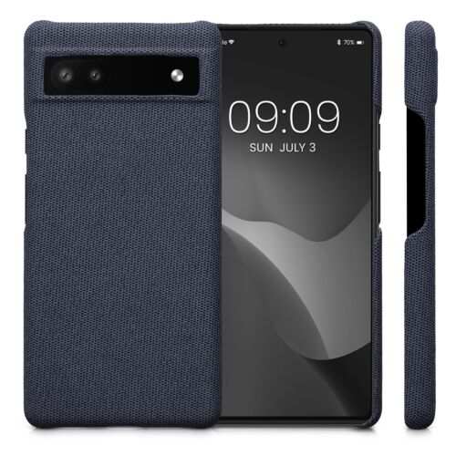 Husa Kwmobile pentru Google Pixel 6a, Textil, Albastru, 57794.17