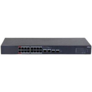 Switch PoE Dahua 16+2 Port, PoE 16x RJ45 10/100, Combo: 2x RJ45 10/100/1000 2x SFP 1000, 135 W, Cloud Management Switch PoE Dahua 16+2 Port, PoE 16x RJ45 10/100, Combo: 2x RJ45 10/100/1000 2x SFP 1000, 135 W, Cloud Management