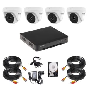 Sistem supraveghere Hikvision HiWatch, 4 camere, 5MP, Infrarosu 20m, DVR 4 canale, HDD 500GB, Accesorii montaj Sistem supraveghere Hikvision HiWatch, 4 camere, 5MP, Infrarosu 20m, DVR 4 canale, HDD 500GB, Accesorii montaj
