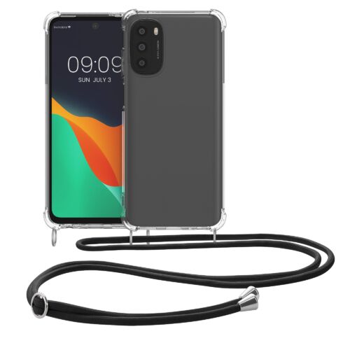 Husa Kwmobile pentru Motorola Moto G62, Silicon, Transparent/Negru, 59176.01