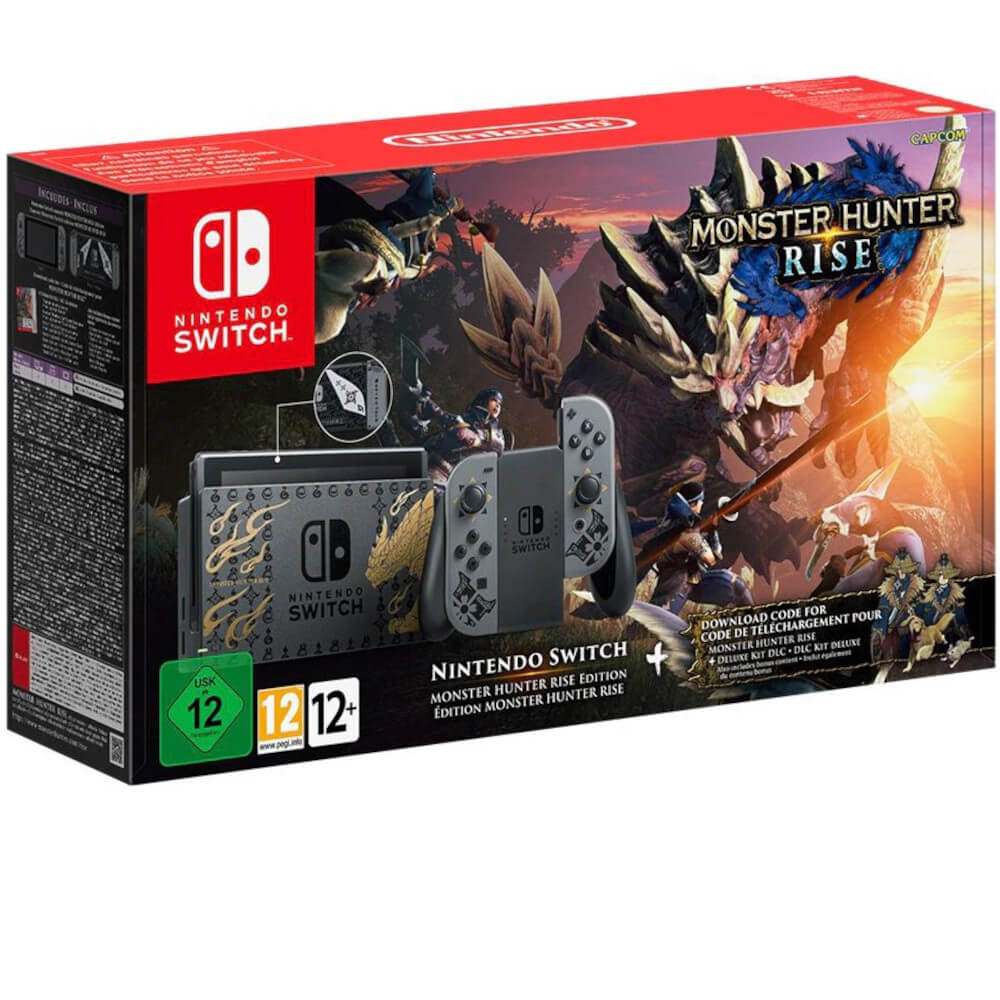 Consola Nintendo Switch Monster Hunter Rise Edition, Gri Consola Nintendo Switch Monster Hunter Rise Edition, Gri