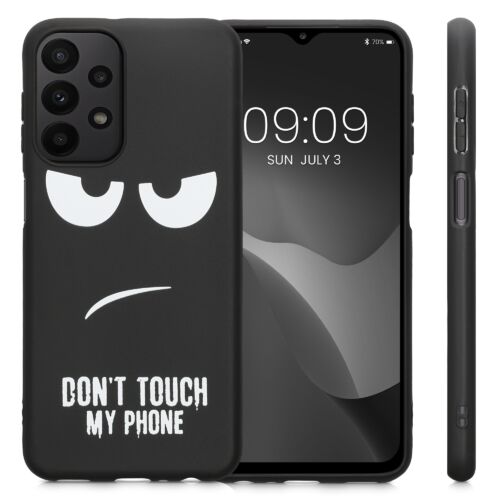 Husa Kwmobile pentru Samsung Galaxy A23, Silicon, Negru/Alb, 58242.01