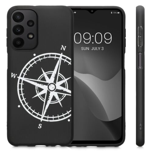 Husa Kwmobile pentru Samsung Galaxy A23, Silicon, Negru/Alb, 58242.04