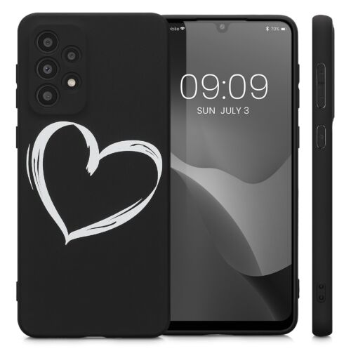 Husa Kwmobile pentru Samsung Galaxy A33 5G, Silicon, Negru/Alb, 58244.03