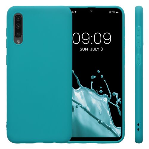 Husa Kwmobile pentru Samsung Galaxy A50, Silicon, Verde, 48054.57 Husa Kwmobile pentru Samsung Galaxy A50, Silicon, Verde, 48054.57
