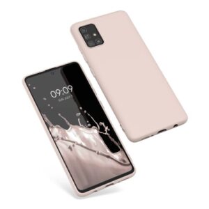 Husa Kwmobile pentru Samsung Galaxy A51, Silicon, Crem, 51196.225 Husa Kwmobile pentru Samsung Galaxy A51, Silicon, Crem, 51196.225