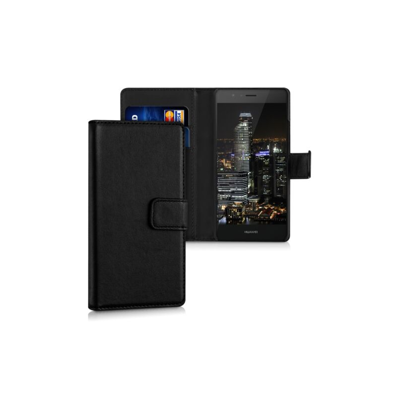 Husa pentru Huawei P9 Lite, Piele ecologica, Negru, 38039.01 Husa pentru Huawei P9 Lite, Piele ecologica, Negru, 38039.01