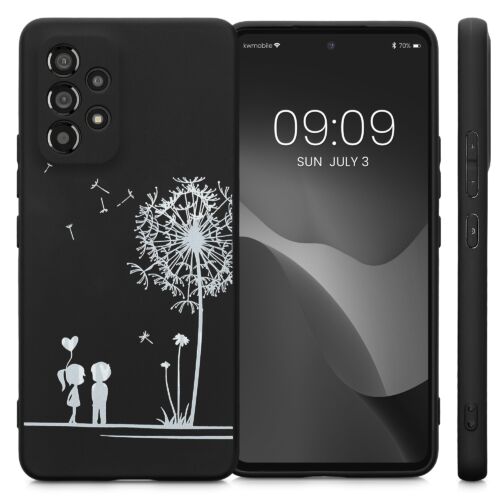 Husa Kwmobile pentru Samsung Galaxy A53 5G, Silicon, Negru/Alb, 58241.01