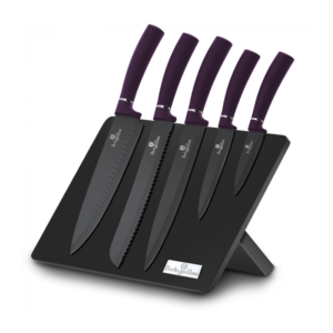 Set de cutite 6 piese cu suport magnetic Purple Berlinger Haus BH 2577 Set de cutite 6 piese cu suport magnetic Purple Berlinger Haus BH 2577