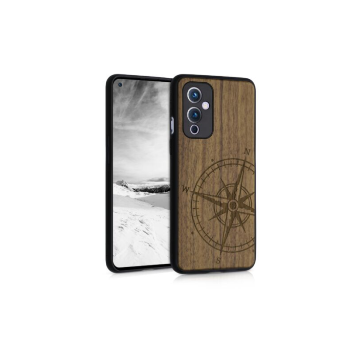 Husa Kwmobile pentru OnePlus 9, Lemn, Maro, 56038.01 Husa Kwmobile pentru OnePlus 9, Lemn, Maro, 56038.01