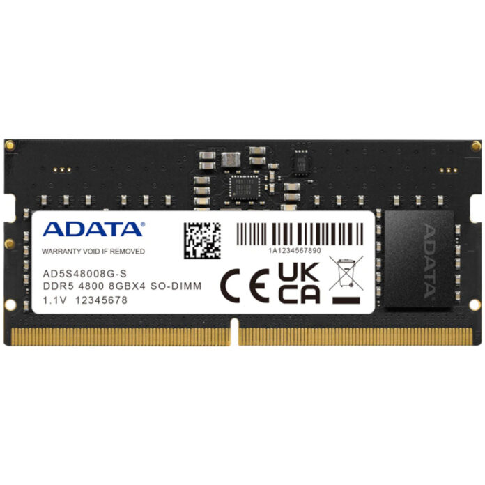 Memorie Notebook ADATA, 8GB DDR5, 4800 MHz, CL40 Memorie Notebook ADATA, 8GB DDR5, 4800 MHz, CL40