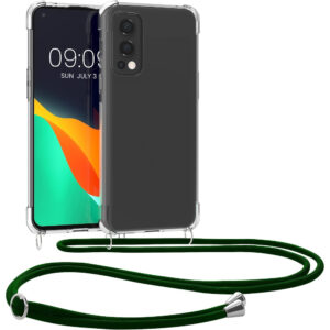 Husa Kwmobile pentru OnePlus Nord 2 5G, Silicon, Transparent/Verde, 56033.80 Husa Kwmobile pentru OnePlus Nord 2 5G, Silicon, Transparent/Verde, 56033.80