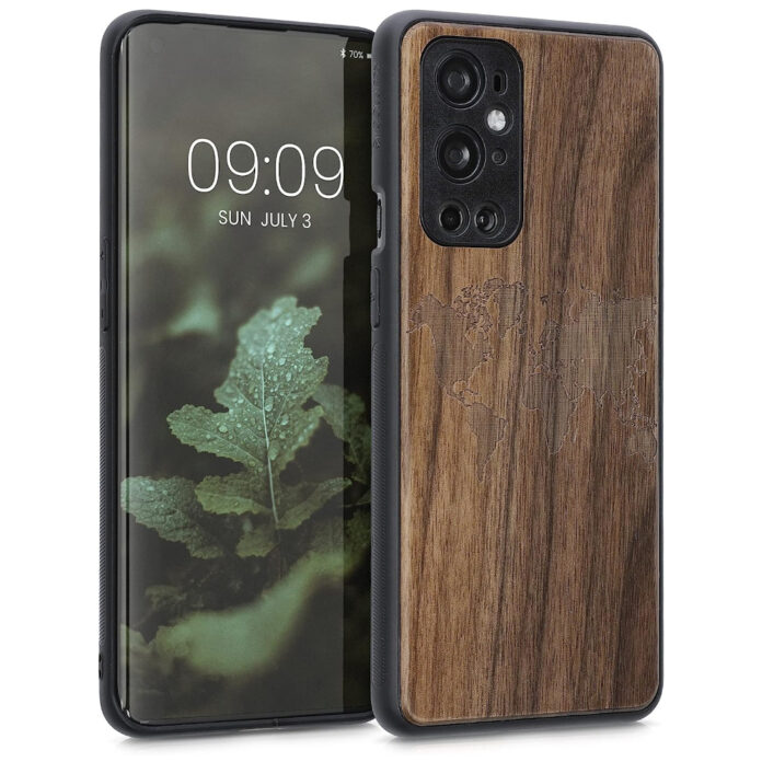 Husa Kwmobile pentru OnePlus 9 Pro, Lemn, Maro, 54433.03 Husa Kwmobile pentru OnePlus 9 Pro, Lemn, Maro, 54433.03