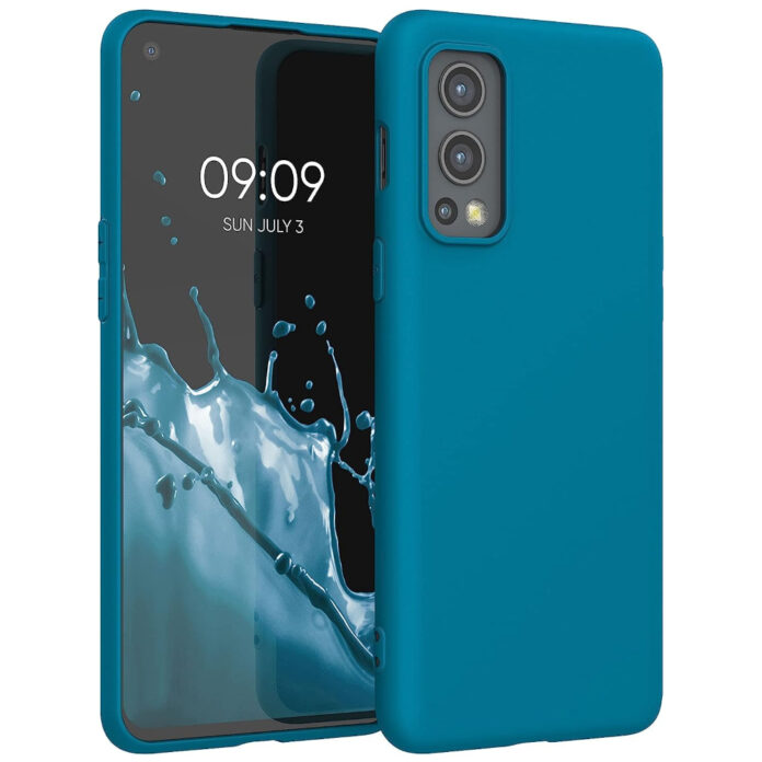 Husa pentru OnePlus Nord 2 5G, Silicon, Albastru, 56036.224, Kwmobile Husa pentru OnePlus Nord 2 5G, Silicon, Albastru, 56036.224, Kwmobile