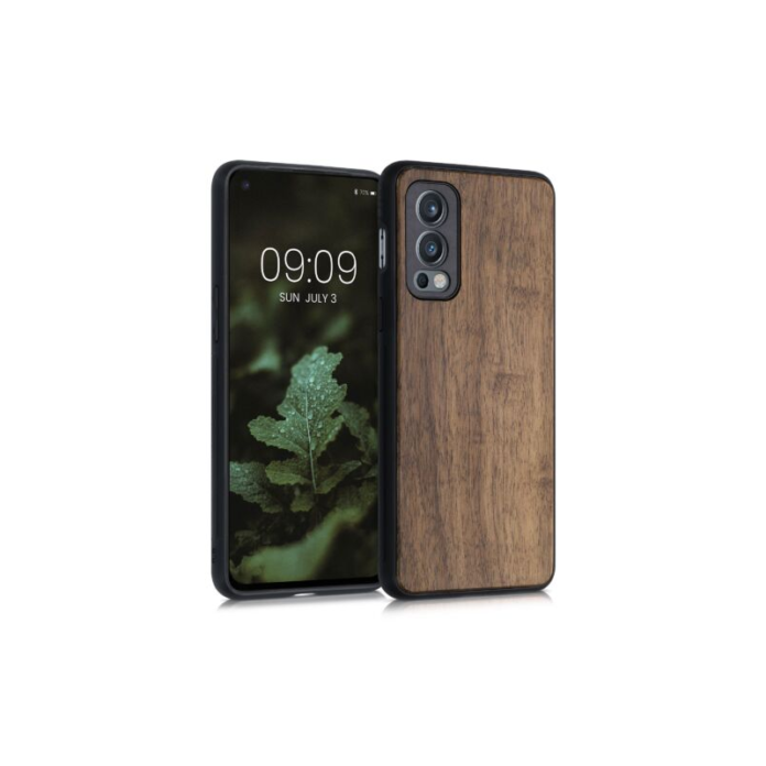 Husa pentru OnePlus Nord 2 5G, Lemn, Maro, 56449.18, Kwmobile Husa pentru OnePlus Nord 2 5G, Lemn, Maro, 56449.18, Kwmobile