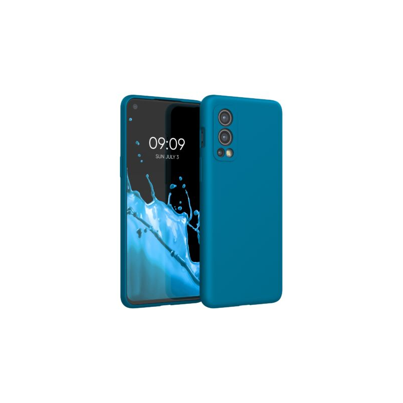Husa pentru OnePlus Nord 2 5G, Silicon, Albastru, 56070.224, Kwmobile Husa pentru OnePlus Nord 2 5G, Silicon, Albastru, 56070.224, Kwmobile