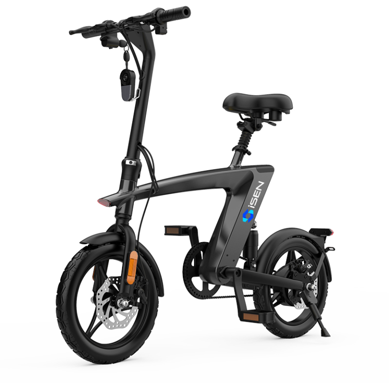 Bicicleta electrica iSEN H1 Flying Fish, 250 W, Autonomie 35 Km, Viteza maxima 25 Km/h, Alb