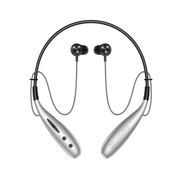 Casti bluetooth in-ear cu guler Bluedio Hn+, Difuzor de 13mm, 116dB, 32Ω, Microfon, Slot memorie, Bluetooth v5.0, Design magnetic, Silver Casti bluetooth in-ear cu guler Bluedio Hn+, Difuzor de 13mm, 116dB, 32Ω, Microfon, Slot memorie, Bluetooth v5.0, Design magnetic, Silver