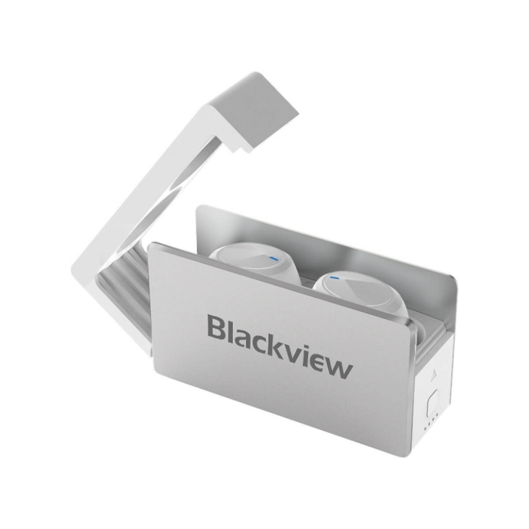 Casti wireless in-ear Blackview AirBuds 2 TWS Alb, Control tactil si vocal, Bluetooth v5.0, Master-Slave Switch, Reducere zgomot