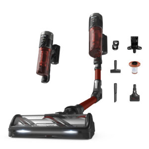 Aspirator vertical Rowenta X-Force Flex 13.60 RH9A73WO, 380 W, 150 air watts, autonomie pana la 45 minute, recipient praf 0.65L, functie boost, perie cu iluminare LED, tub flex, rosu & negru Aspirator vertical Rowenta X-Force Flex 13.60 RH9A73WO, 380 W, 150 air watts, autonomie pana la 45 minute, recipient praf 0.65L, functie boost, perie cu iluminare LED, tub flex, rosu & negru