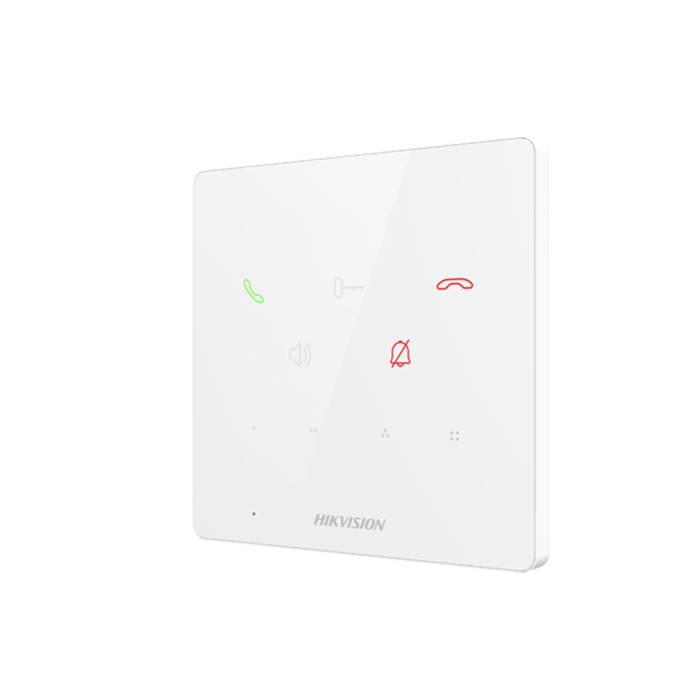 Videointerfon de interior IP Hikvision DS-KH6000-E1-WHITE, 9 butoane, PoE, Alarma IN Videointerfon de interior IP Hikvision DS-KH6000-E1-WHITE, 9 butoane, PoE, Alarma IN