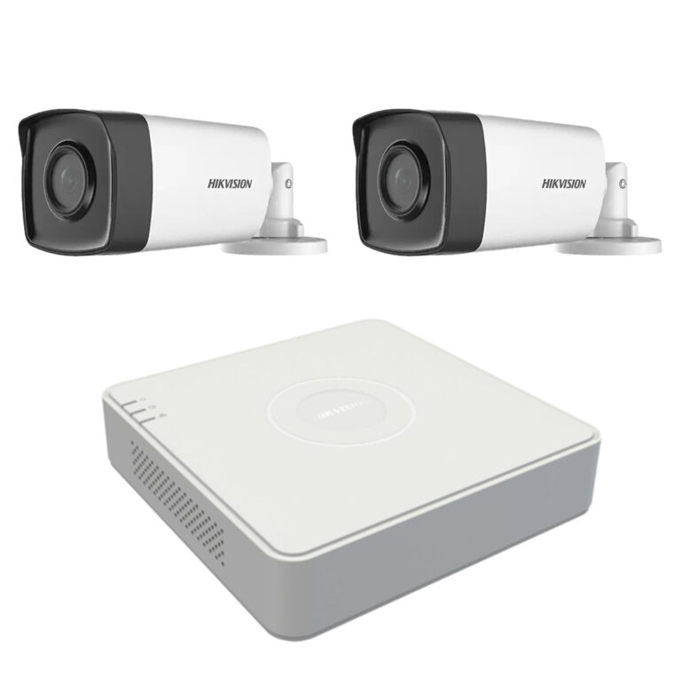 Sistem supraveghere video  profesional de exterior 2 camere Hikvision Turbo HD  80m IR si 40m IR, DVR 4 canale