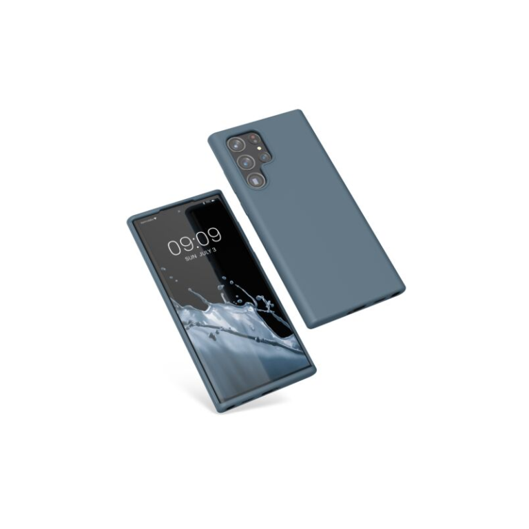 Husa Kwmobile pentru Samsung Galaxy S22 Ultra, Silicon, Albastru, 56765.202