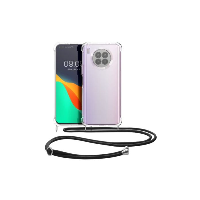 Husa Kwmobile pentru Huawei nova 8i, Silicon, Transparent/Negru, 57666.01 Husa Kwmobile pentru Huawei nova 8i, Silicon, Transparent/Negru, 57666.01