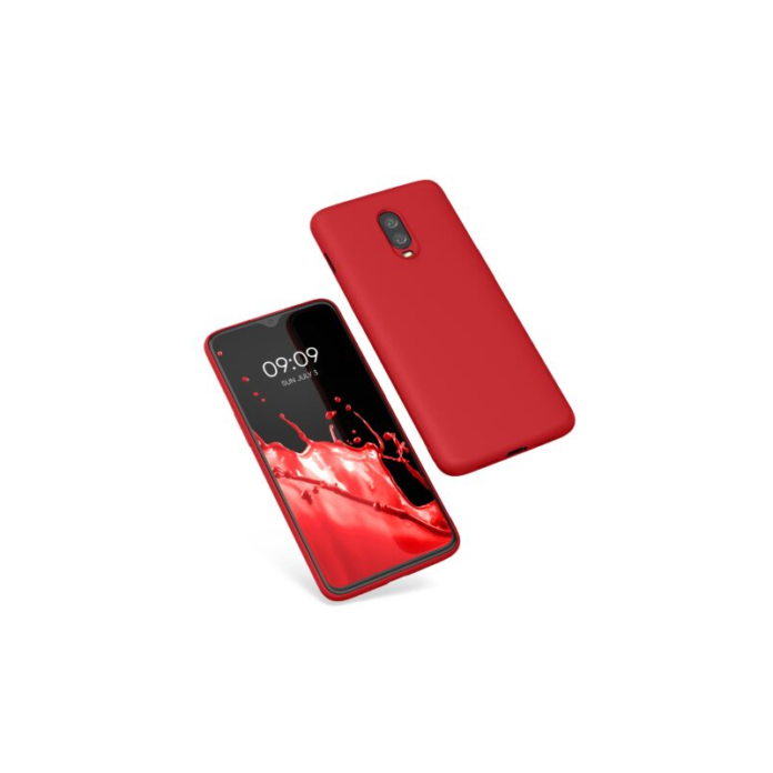 Husa Kwmobile pentru OnePlus 6T, Silicon, Rosu, 55347.09 Husa Kwmobile pentru OnePlus 6T, Silicon, Rosu, 55347.09