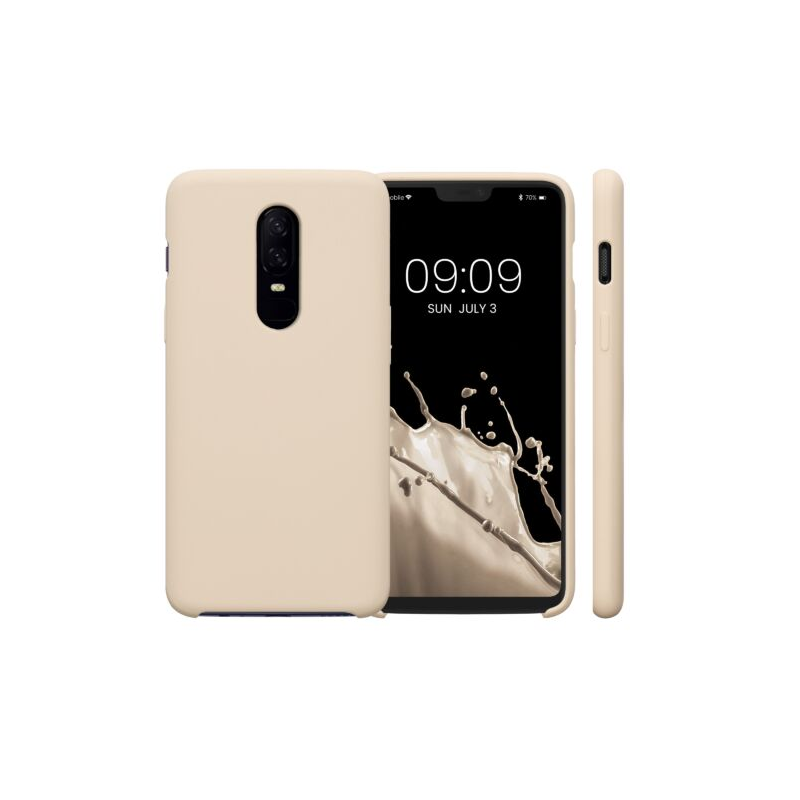 Husa Kwmobile pentru OnePlus 6, Silicon, Crem, 46122.154 Husa Kwmobile pentru OnePlus 6, Silicon, Crem, 46122.154