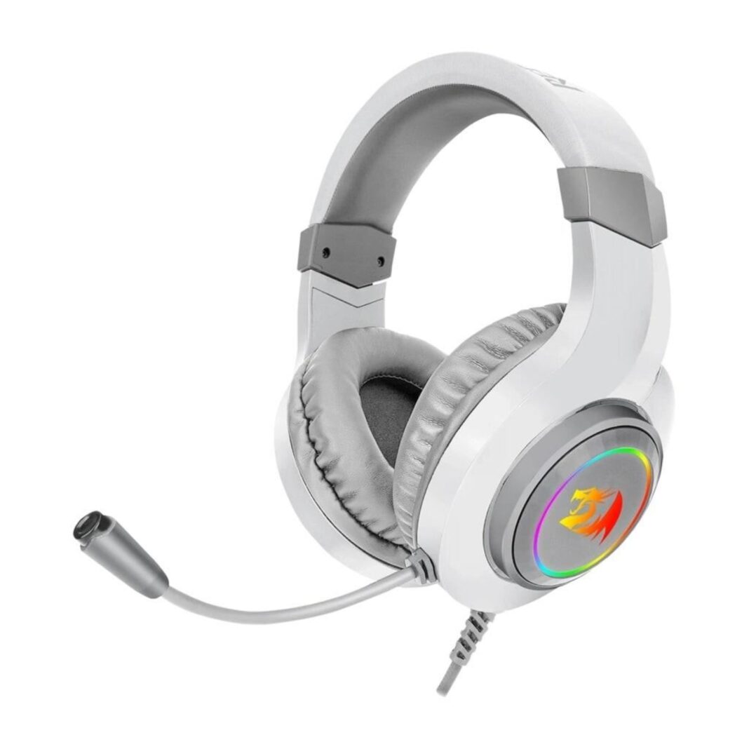Casti Gaming Redragon Hylas, Iluminare RGB, Alb