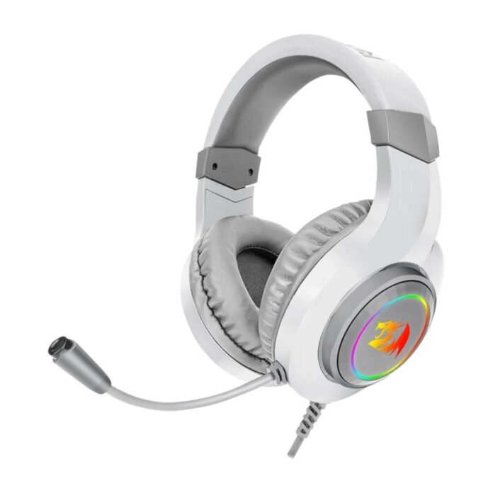 Casti Gaming Redragon Hylas, Iluminare RGB, Alb