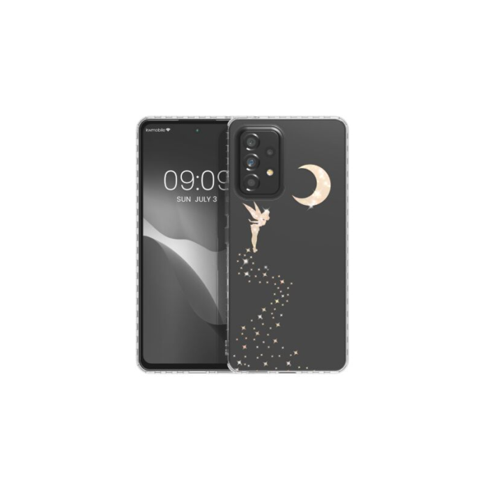 Husa Kwmobile pentru Samsung Galaxy A53 5G, Silicon, Transparent/Auriu, 58368.04 Husa Kwmobile pentru Samsung Galaxy A53 5G, Silicon, Transparent/Auriu, 58368.04