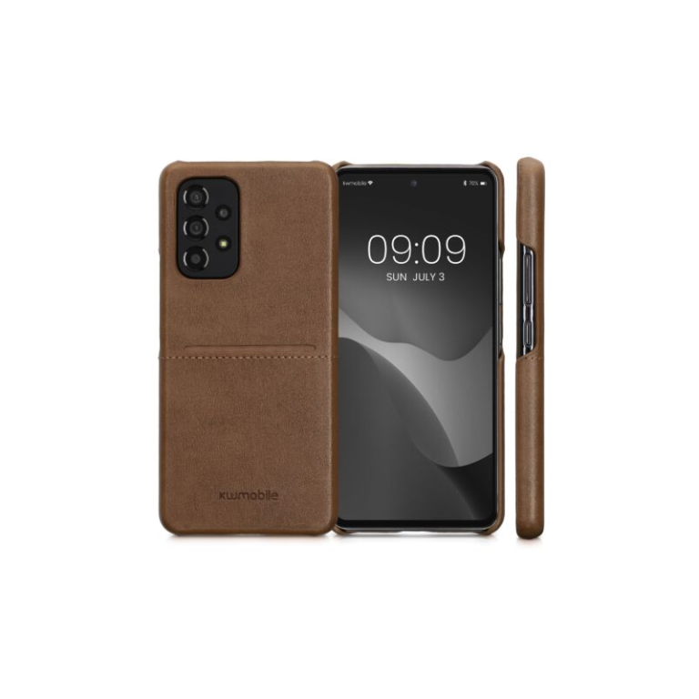 Husa Kwmobile pentru Samsung Galaxy A53 5G, Piele ecologica, Maro, 58503.24