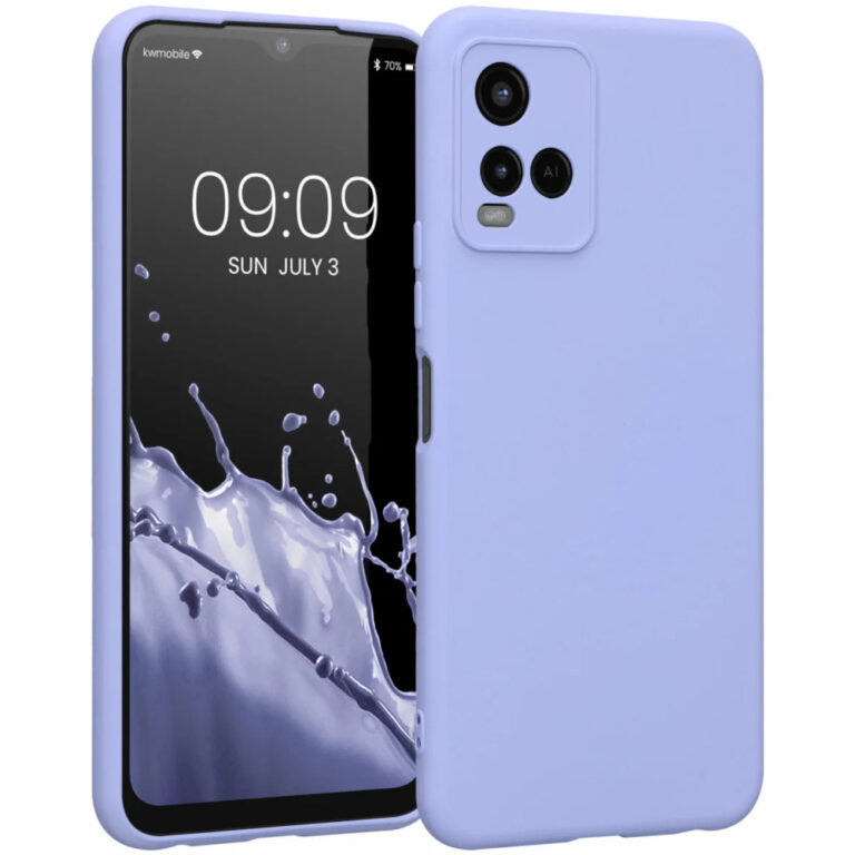 Husa Kwmobile pentru Vivo Y21 (2021), Silicon, Albastru, 57577.139